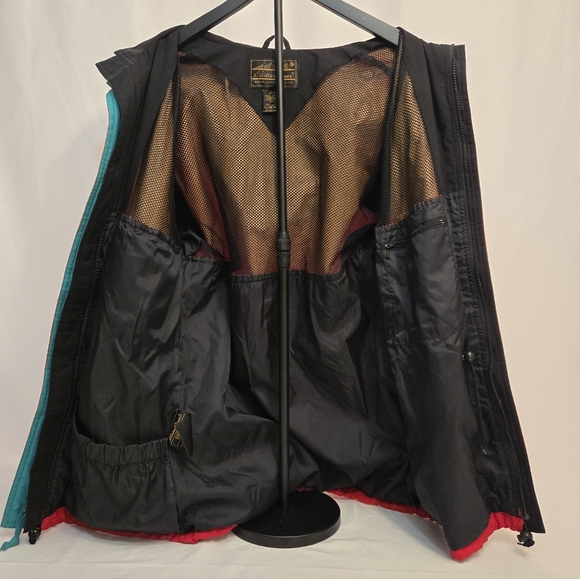 Vintage 90s Eddie Bauer Mens Teal Gore-Tex medium Rain Coat Jacket‎ Windbreaker - Picture 4 of 16